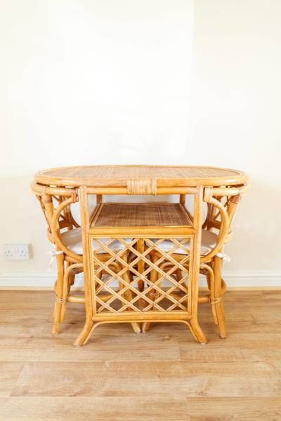 Rattan Bistro Set, Dining Set For Small Spaces, Antique Dining Table And Chairs, Bamboo Dining Set, Antique Dining Table, Light Brown Colour, Dining Tables And Chairs, Furniture Rattan, Wicker Dining Set