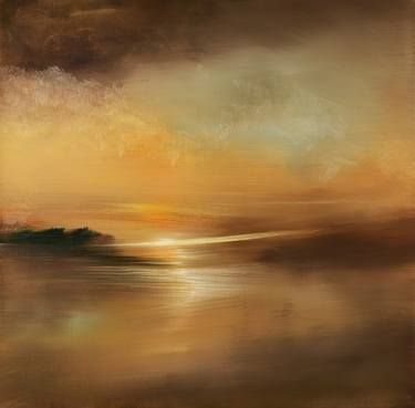 Gold Art Print, Abstract Art Landscape, Gold Print, Gold Art, Seascape Paintings, Watercolor Landscape, Abstract Landscape, Oil Paintings, Painting Techniques