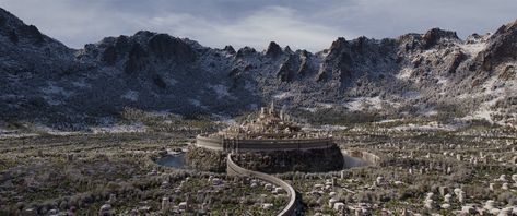 ArtStation - Gondolin - The Hidden City Gondolin City, Numenorean City, Lotr Gondor, Ted Nasmith, Elven City, Fantasy Castles, Hidden City, Fantasy Castle, Artist House