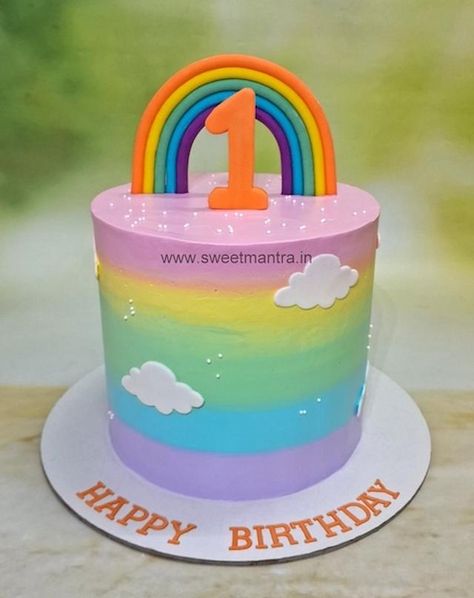 Customised Cakes, Watercolor Cake, Cake Online, Rainbow Cake, Colorful Rainbow, Girl Cakes, Kids Cake, Themed Cakes, Pune