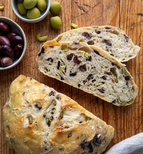 Rustic Olive Bread, Olive Loaf Recipe, Olive Sourdough Bread Recipe, Pioneer Woman Olive Cheese Bread, Sourdough Olive Bread Recipe, Olive Loaf Bread, Olive Bread Recipe Easy, Recipes With Olives, Olive Sourdough Bread