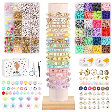 Making Clay Beads, Bracelet Maker, Beads Kit, Making Clay, Flat Beads, Jewelry Making Kit, Jewelry Bracelet, Girls Jewelry, Teen Girls