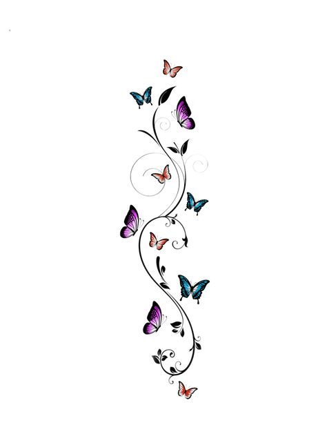 Butterfly Vine Tattoo, Butterfly Vine, Rose And Butterfly Tattoo, Butterfly Tattoos On Arm, Unique Butterfly Tattoos, Vine Tattoo, Butterfly Tattoos For Women, Vine Tattoos, Tatuaje A Color