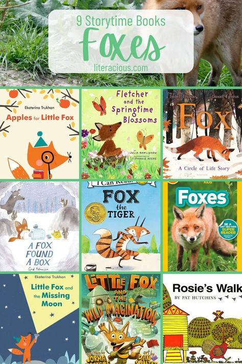 Storytime Theme: Foxes Build A Fox Preschool, November Storytime Ideas, Preschool Reading List, Fox Unit Study, Woodland Animal Books Preschool, The Fox And The Grapes Story, Mem Fox Activities, Fox Facts For Kids, Nocturnal Creatures