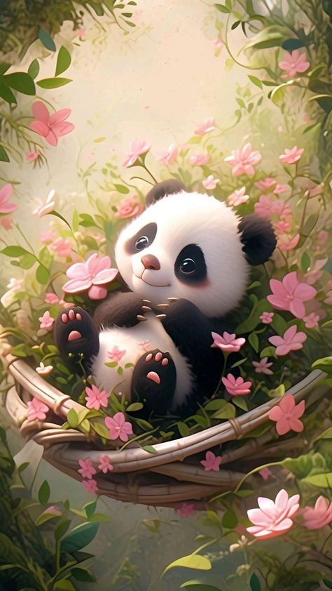 Present Painting, Panda Bears Wallpaper, Cute Panda Drawing, Cute Panda Cartoon, Cute Owls Wallpaper, Panda Drawing, Flowers Oil Painting, Owl Wallpaper, Karakter Disney