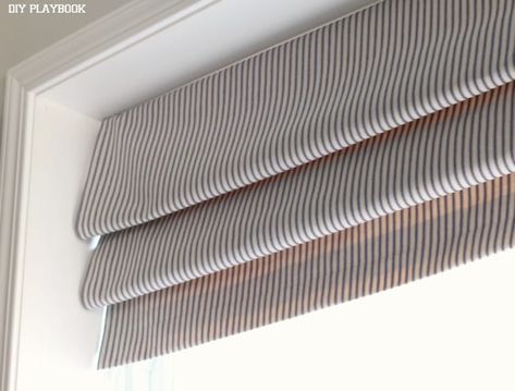 Diy Faux Roman Shade, Roman Shades Kitchen, Diy Window Shades, Faux Roman Shade Valance, Simple Window Treatments, Diy Roman Shades, Shades Window, Faux Roman Shades, Flat Roman Shade