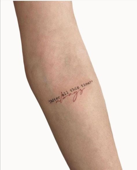 Minimalist Tattoos Harry Potter, Harry Potter Phrases Tattoo, Discrete Harry Potter Tattoos, Harry Potter Word Tattoos, Always Tatoos Harry Potter, Harry Potter Related Tattoos, Lover Script Tattoo, Small Hp Tattoos, Meaningful Harry Potter Tattoos