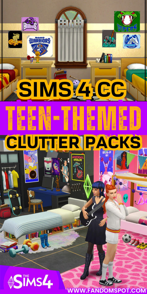 Need to decorate your teen Sim's rooms? Then this huge collection of teen clutter CC is sure to fit the bill. All of this clutter is maxis match and includes stuff for guys and girls alike. Sims 4 Cc Poor Clutter, Sims 4 Cc Teenage Bedroom Clutter, Cute Sims 4 Furniture Cc, Sims Cc Clutter Maxis Match, Sims 4 Cc Teen Clutter, Sims 4 Teen Clutter, Sims 4 Storage Cc, Sims 4 Teen Boy Room, Sims 4 Male Room Cc