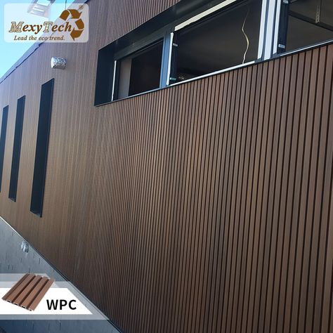 Pvc Cladding Exterior, Wall Cladding Wood, Pvc Cladding, Waterproof Wall Panels, Exterior Wall Cladding, Wpc Decking, Cladding Design, Pvc Wall Panels, Wood Plastic Composite