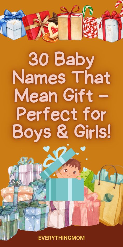 Celebrate your little blessing with 30 baby names that mean “gift”! Perfect for boys and girls, these meaningful names symbolize gratitude and love. Whether you're looking for a name that represents blessings or one inspired by gratitude, this list has beautiful options for every parent. Explore now and find the perfect name for your baby! Baby Names With Meaning, Strong Baby Names, Names Meaning, Meaningful Baby Names, Meaningful Names, Baby Names And Meanings, With Meaning, Names With Meaning, Baby Names