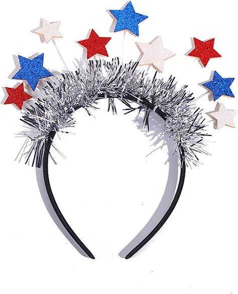 Patriotic Party Decorations, Stars Headband, Patriotic Decorations Party, American Flag Kids, Star Headband, Patriotic Party, Star Hair, Fantasias Halloween, Blue Party