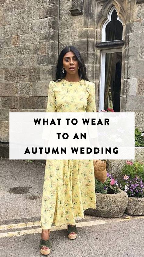 Have an autumn wedding coming up? Click here for all of the autumn wedding guest outfit ideas you could need. And shop them too, of course. Dresses For A Wedding Guest Fall, November Outdoor Wedding Guest Outfit, Fall Wedding Jacket Guest, Wedding Guest Reception Outfit, Autumn Wedding Outfits For Guests, Wedding Guest Outfit Alternative, Wedding Guest September Outfit, Forest Wedding Guest Outfit, Wedding Guest October Outfit