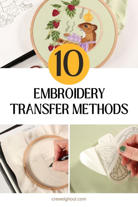 10 Easy Ways to Transfer Embroidery Patterns To Fabric - Crewel Ghoul How To Transfer An Embroidery Pattern To Fabric, How To Design An Embroidery Pattern, Transferring Embroidery Patterns, How To Transfer Design For Embroidery, How To Transfer Pattern For Embroidery, 3 Inch Embroidery Pattern, Embroidery Pattern Transfer, How To Transfer Embroidery Patterns, How To Make Your Own Embroidery Pattern