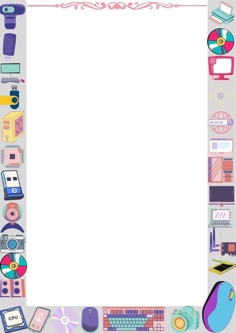 its a computer theme border for a4 size sheet , you can use it for your projects which are of the theme computer Computer Theme, Project Cover Page, Printable Border, Book Art Projects, Computer Projects, Creative School Project Ideas, Bond Paper Design, School Frame, Handmade Christmas Crafts