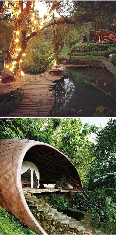 Retreat Center Architecture, Bambu Indah Bali, Healing Center Design Spaces, Bali Meditation Retreat, Glamping Interior Design, Yoga Pavilion Design, Retreat Center Ideas, Healing Center Architecture, Healing Center Design