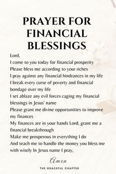 Prayer For Finances, Financial Blessing, Financial Prayers, Financial Blessings, Money Prayer, Prayers Of Encouragement, Prayer For Guidance, Deliverance Prayers, Spiritual Warfare Prayers