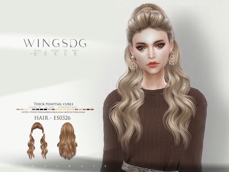 Ponytail Curls, Sims 4 Jobs, Sims 4 Men Clothing, Sims 4 Cc Hair, Ariana Grande Hair, Curled Ponytail, Sims 4 Cas Mods, Hair Sketch, Sims 4 Gameplay