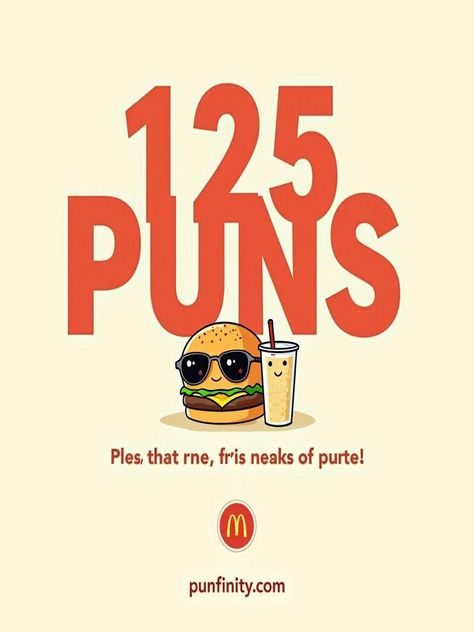 mcdonalds puns Buns Of Steel, Funny Food Puns, Hungry Hearts, Food Inspired, Food Puns, Funny Food, Getting Fired, Happy Meal, One Liner