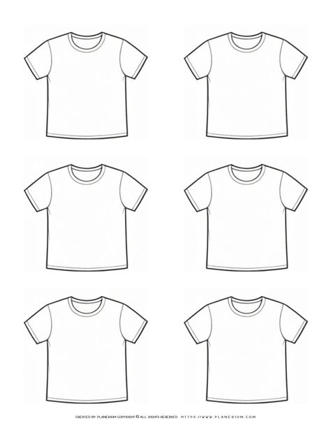 Free Blank T-Shirt Templates for Creative Classroom Activities Tshirt Template Front And Back, Flash Card Template, Baseball Card Template, Rubric Template, Visiting Card Templates, T Shirt Template, Tshirt Template, Blank T Shirt, T Shirt Design Template