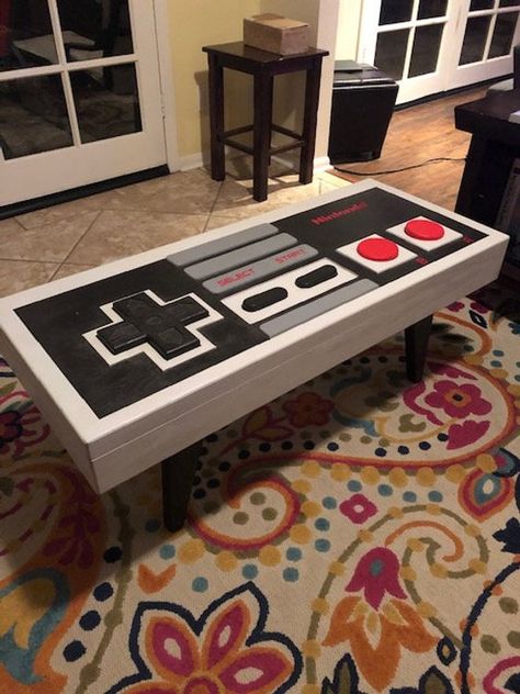 Nintendo NES Controller Coffee Table - Playable & Loaded w/ 1,000’s of games! Animal Crossing Super Mario, Nintendo Switch Lite Case, Switch Lite Case, Nintendo Lite, Mario Mario, Gamer Decor, Nintendo Controller, House Games, Light Wall Art