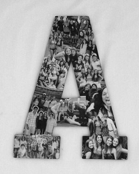 Collage Foto, College Diy, Photo Letters, College Dorm Room Decor, The Letter A, Cadeau Photo, College Gifts, Letter A, Diy Birthday Gifts