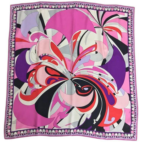 Pucci Pattern, Pucci Scarf, Scarf Inspiration, Pucci Vintage, Pink Orange Purple, Pucci Print, Rose Pale, Designer Scarves, Vintage Couture