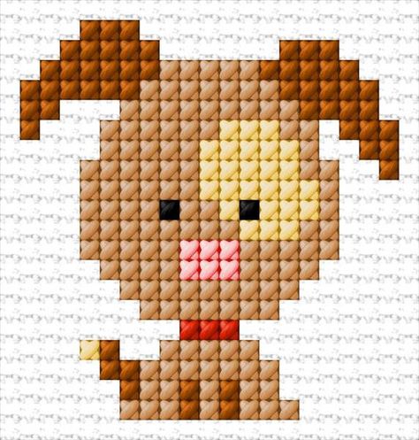 Dog|x-stitch|10 Free Patterns Online Small Dog Cross Stitch Pattern, Dog Cross Stitch Pattern Free, Baby Cross Stitch Patterns Free, Cross Stitch Dog, Cat Cross Stitches, Tiny Cross Stitch, Baby Cross Stitch Patterns, Animal Cross Stitch Patterns, Small Cross Stitch