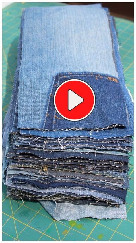 Diy Jeans Crafts, Diy Bags Jeans, Jean Quilt, Denim Bag Diy, Denim Bag Patterns, Denim Crafts Diy, Diy Jeans, Diy Pencil, Sewing Machine Basics