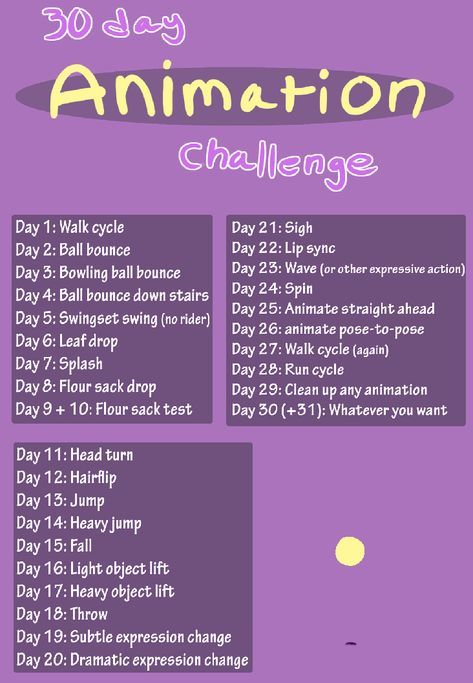 Animation Challenge, Animation Drawing Sketches, 30 Day Art Challenge, Art Journal Challenge, 30 Day Drawing Challenge, Learn Animation, Art Style Challenge, Art Journal Prompts, Drawing Ideas List