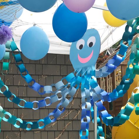 Beach Themed Games, Preschool Prom, Underwater Birthday, Underwater Party, Under The Sea Decorations, Sea Party Ideas, Ocean Birthday Party, Mermaid Theme Birthday Party, Ocean Theme Party