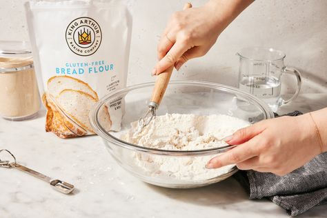 How to substitute Gluten-Free Bread Flour for regular flour King Arthur Gluten Free Flour Bread Recipes, King Arthur Bread Flour Recipes, King Author Gluten Free Recipes, King Arthur Gluten Free Sourdough Bread, King Arthur Gluten Free Flour Recipes, King Arthur Gluten Free Bread, Soft Pizza Dough, Gluten Free White Bread, Bread For Christmas