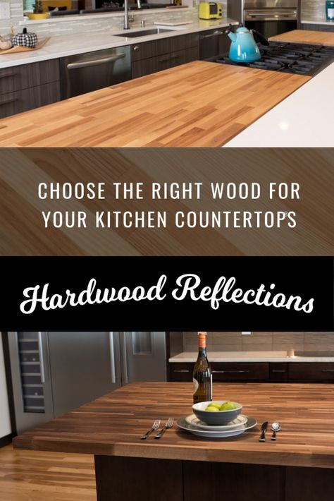 Hardwood Reflections Butcher Block, Teak Butcher Block Countertops, Diy Butcher Block, Wooden Countertops, Butcher Block Counter, Kitchen Design Diy, Countertop Colours, Island Countertops, Wooden Counter