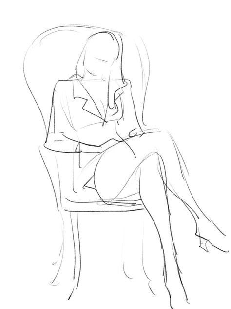 Female Portrait Poses Drawing, Passed Out Pose Reference, Siting Pose Female On Chair, Drawing Poses Female Seductive, Bed Art Drawing, Sitting In A Chair Poses Drawing, Person Sitting On Throne, Pose Anime Female, Sassy Drawing Pose