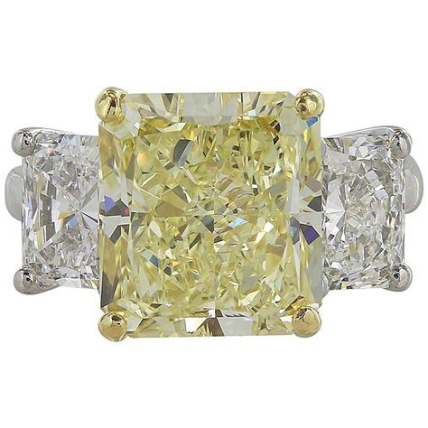 5.87 carat Fancy Yellow GIA Cert Diamond Ring | From a unique collection of vintage three-stone rings at https://www.1stdibs.com/jewelry/rings/three-stone-rings/ Citrine Rings, Uncanny Avengers, Big Diamonds, Yellow Diamonds Engagement, Yellow Diamond Engagement Ring, Radiant Cut Engagement Rings, Yellow Diamonds, Fancy Yellow Diamond, Fine Diamond Jewelry