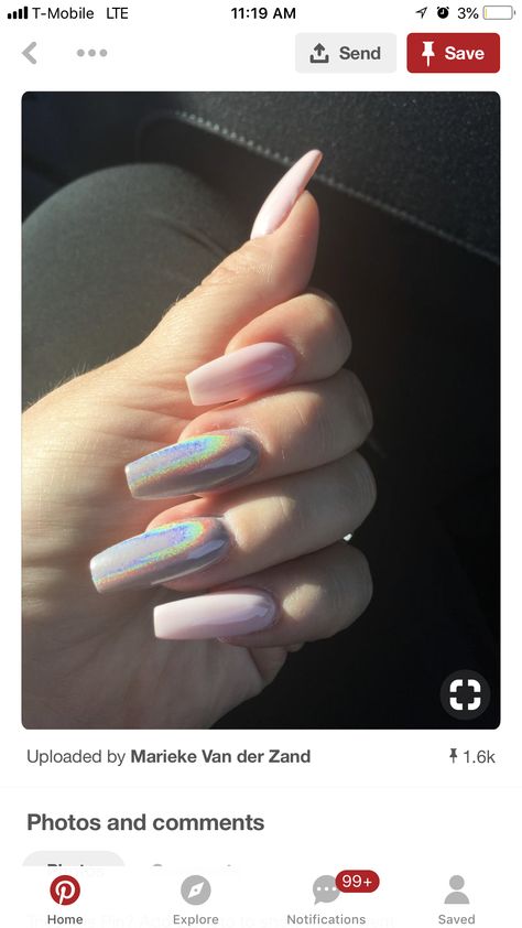 Unicorn Nails Designs, Unicorn Nails, Spring Nail Colors, Nails Desing, Holographic Nails, Pretty Acrylic Nails, Nail Polishes, Best Acrylic Nails, Gorgeous Nails