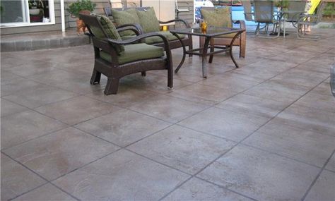 Brown Concrete Patio Concrete Patios NW Coatings & Concrete Snohomish, WA Dark Stamped Concrete Patio, Sand Finish Concrete Patio, Brown Concrete Patio, Light Grey Stamped Concrete Patio, Cement Patio Ideas, Dark Grey Stamped Concrete Patio, Tinted Concrete, Stamped Patio, Cement Work