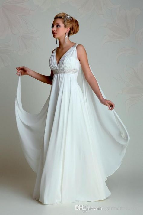 Greek Goddess Wedding Dress, Greek Style Wedding Dress, Grecian Style Wedding Dress, Wedding Dress Empire, Maternity Wedding Gown, Goddess Wedding Dress, Grecian Wedding Dress, Greek Wedding Dresses, Greek Dress