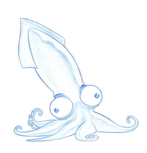 Cartoon Squid, Squid Illustration, Squid Drawing, Bedroom Concept, Octopus Drawing, Octopus Illustration, Portfolio Art, Dessin Adorable, Universal Pictures