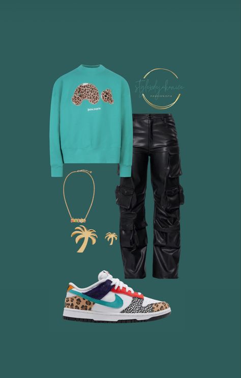 Nike Dunk Safari Outfit, Lisa Leslie Dunk Outfit, Sandrift Dunks Outfit, Palms Angel Outfit, Safari Mix Dunks Outfit Ideas, Safari Dunks Outfit Black Women, Clear Jade Dunks Outfit, Safari Mix Dunks Outfit, Clear Jade Dunks