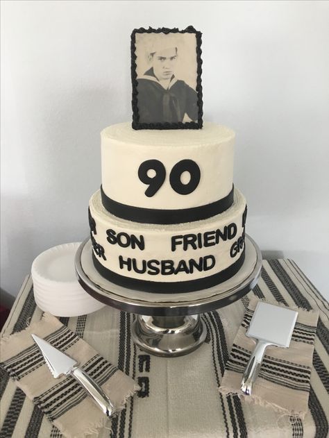 90th Birthday Cakes For Grandpa, June Celebrations, 90 Birthday, 90th Birthday Cakes, 89th Birthday, Dad Birthday Cakes, Adult Birthday Cakes, Cake Party, Birthday Milestone