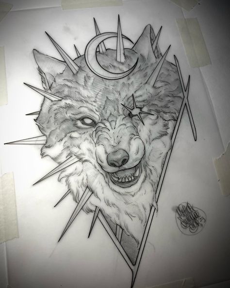 #wolf Wolf Head Tattoo Neotraditional, Wolf Head Reference, Neo Trad Wolf, Neotrad Wolf, Coyote Tattoos, Wolf Digital Art, Wolf Head Drawing, Wolf Head Tattoo, Coyote Tattoo