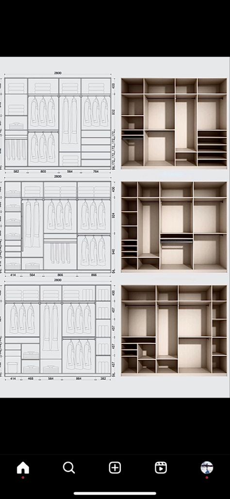 #clothing #interiordesign #interior #içdesign #dolap Wardrobe Inside Design Storage, Wardrobe Inside Design, Wardrobe Internal, Wardrobe Internal Design, Dream Closet Design, Kitchen Layout Plans, Closet Design Layout, Joinery Design, Bedroom Door Design