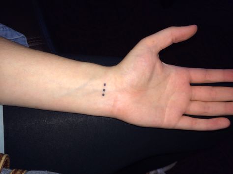 ellipsis tattoo Ellipsis Tattoo Meaning, Ellipses Tattoo, Ellipsis Tattoo, Wrist Tattoo, Tat Ideas, Tattoos Ideas, Mini Tattoos, Wrist Tattoos, Jesus Fish Tattoo