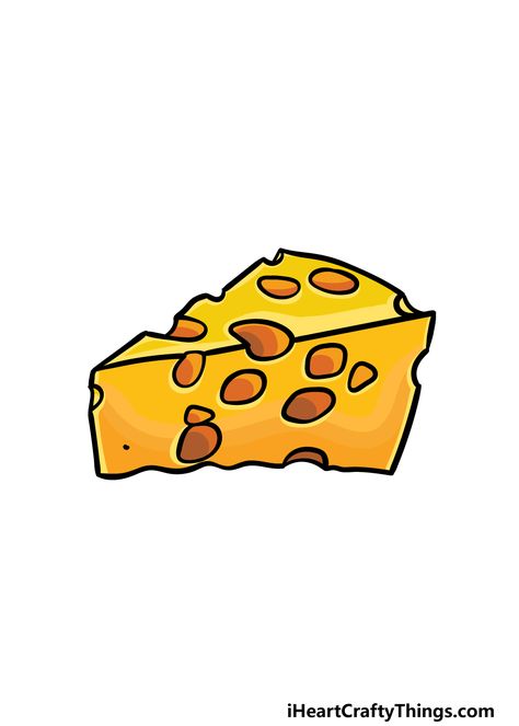 Cheese Drawing Aesthetic, Cheese Drawing Easy, Cheese Cartoon, Cheese Drawing, Cheese Art, Pimento Cheese, Food Illustration, Drawing Inspo, Step By Step Guide