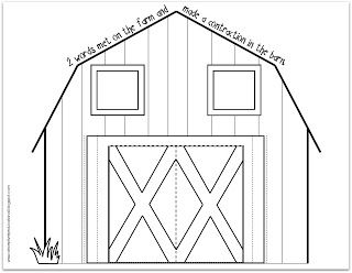 Printable Barn Template for Preschool Barn Crafts, Farm Animal Crafts, Learning For Kids, Farm Craft, Quiet Book Templates, Animal Templates, Applique Quilt Patterns, Applique Templates, Farm Theme