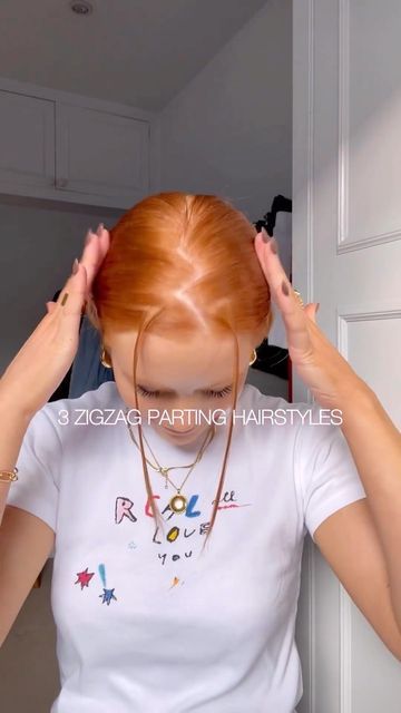 How To Do Zigzag Hair Part, Zigzag Hairstyles Tutorial, How To Make A Zig Zag Part In Hair, Zig Zag Pigtails, Zigzag Middle Part, How To Do A Zig Zag Part In Hair, Zigzag Part Hairstyles, Zigzag Part Hair, Zig Zag Ponytail