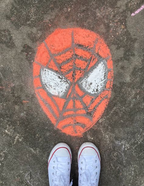 just a quick drawing i did of my favorite web-slinger Spider Man Chalk Art, Superhero Chalk Art, Spiderman Chalk Art, Fun Things To Draw With Chalk, Sidewalk Chalk Art Ideas Easy, Things To Draw With Chalk, Chalk Drawing Ideas, Chalk Doodles, Easy Chalk Drawings