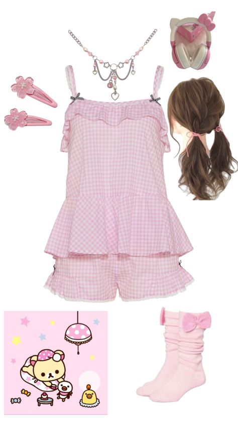 Adorable Clothes, Sleepcore Outfit, Sanrio Pajamas Aesthetic, Cutecore Pink, Kawaiicore Clothing, Kawwai Outfit Ideas, Cutecore Dress, Cutecore Style Clothes, Cutecore Pjs