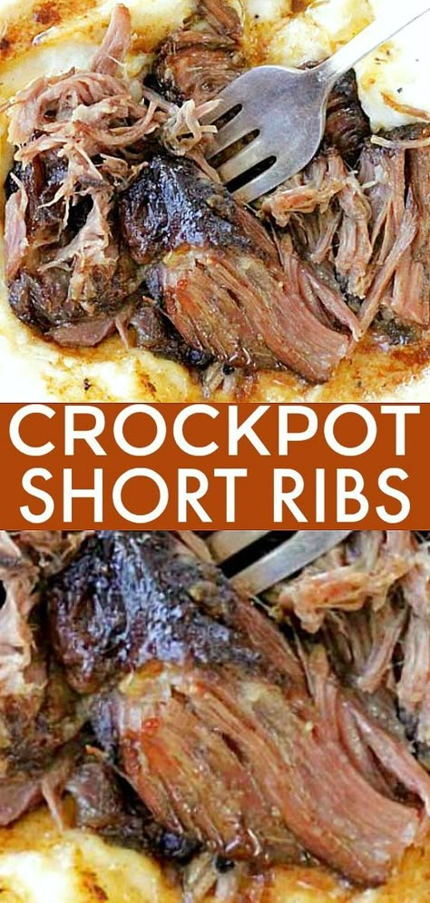 How To Make Short Ribs In Crock Pot, Pork Short Ribs Crock Pot, Crockpot Pork Short Ribs Recipes, Crockpot Pork Short Ribs, Pork Short Ribs Recipe Crock Pots, Short Rib Crockpot Recipes, Short Ribs Recipe Crockpot, Beef Short Ribs Crock Pot, Slow Cooker Beef Ribs