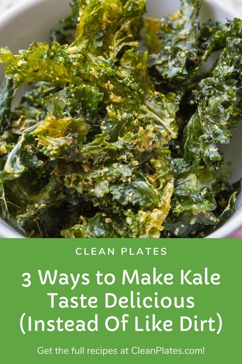 Why spend $10 on kale chips when you can make WAY cheaper ones yourself? 🌿   https://cleanplates.com/eat/tips-eat/kale-cooking-tips/ How To Make Kale, Healthy Snacking, Clean Plates, Kale Chips, Vegetarian Meals, Family Friendly Meals, Food Plating, Say Yes, Clean Eating Snacks